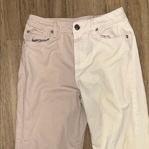 Garage Women's Straight Leg Jeans - White and Light Pink